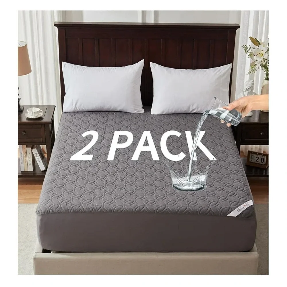 Bedlore 2 Pack Waterproof Mattress Protector Twin Size Mattress Pad With Deep Po